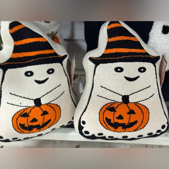 Halloween Ghost 2 Pillow with Pumpkin